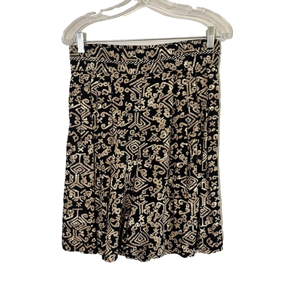 Retro Floral Pleated Shorts L Classic Resort Neutral Lagen Abstract Artsy Chic